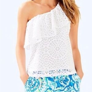Lilly Pulitzer Terry Lace One Shoulder Top